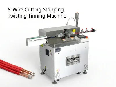 Fully Auto 5-Wire Cutting Stripping Twisting Tinning Machine - Auto Terminal Crimping Machine