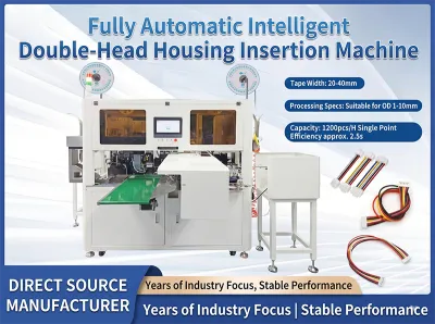 Fully Automatic Dual‑Head Terminal Crimping, Tinning & Housing Insertion Machine JW-DHHI - Wire Harness Auxiliary Equipment