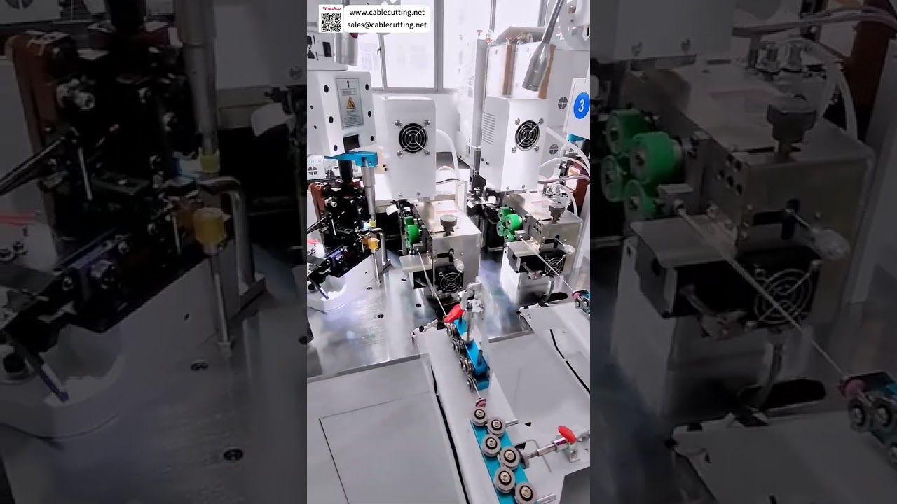 Double Wire Splicing Dual Head Terminal Crimping Machine  Auto Wire Harness Processing Eq - Shorts