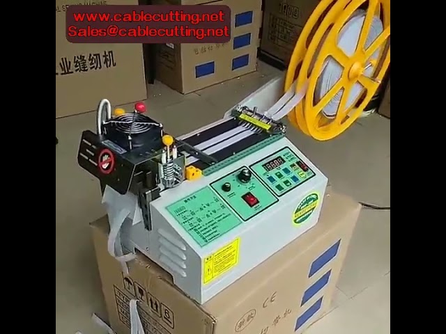 Computer Automatic Cloth Tape Cutting Machine LCD Screen Hot and Cold Knife Tube Zipper Heat Shrink