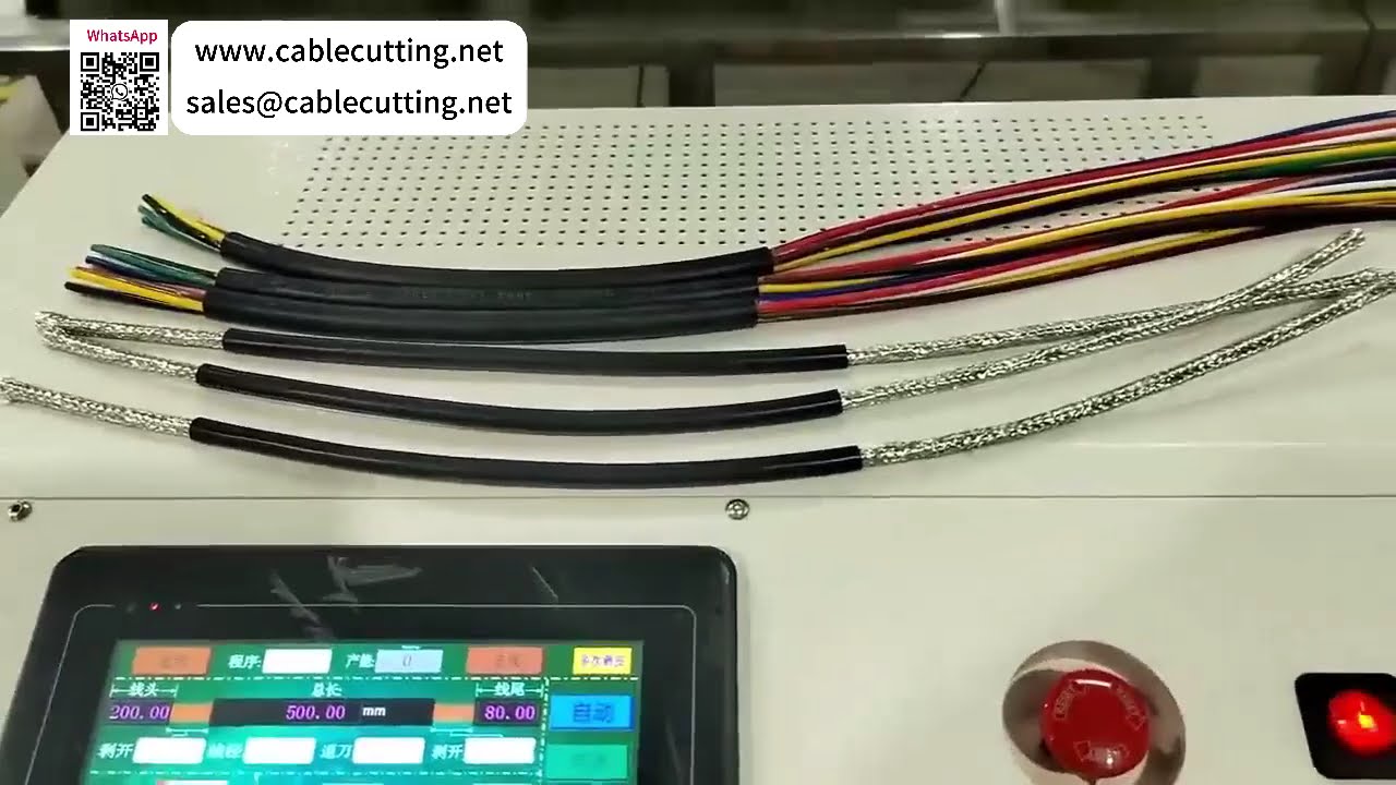 Fully Automatic 35 Sqmm Touch Screen Belt Driven Cable Cutting and Stripping Machine - Video